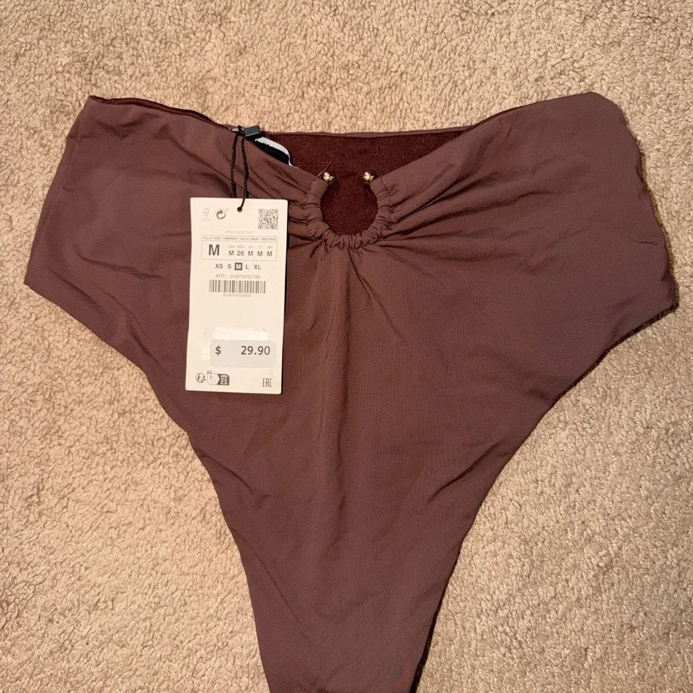 Zara Chocolate Bikini Set (Top size Large, Bottom size medium) - Picture 9 of 11